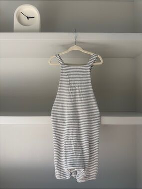 Haven Kids Shortall Striped Light Gray and White